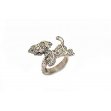 Sterling silver 925 Women's Marcasite stone dog ring size 10